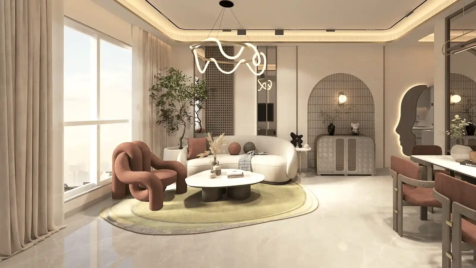 Spacious living room interior at Century Codename Blue Moon Jakkur Bangalore
