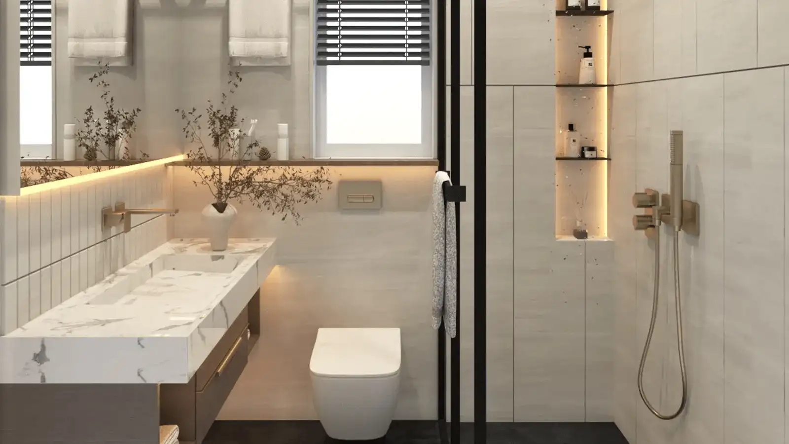 Luxury bathroom with premium fittings at Century Codename Blue Moon
